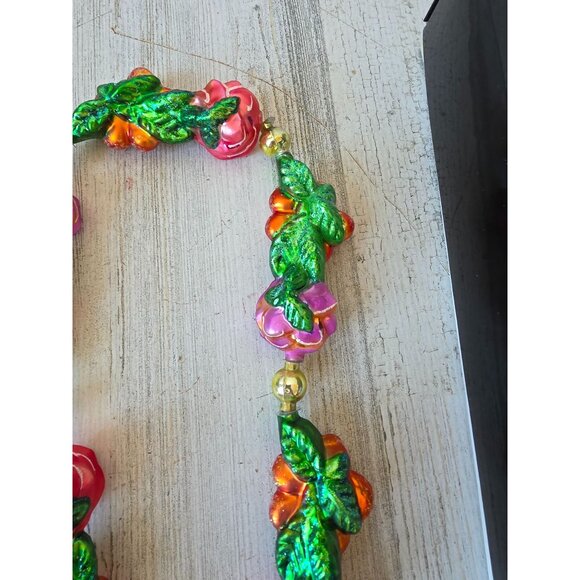 Radko lei land flower Garland glitter tropical Hawaiian glass Xmas vintage hibis - Picture 10 of 15